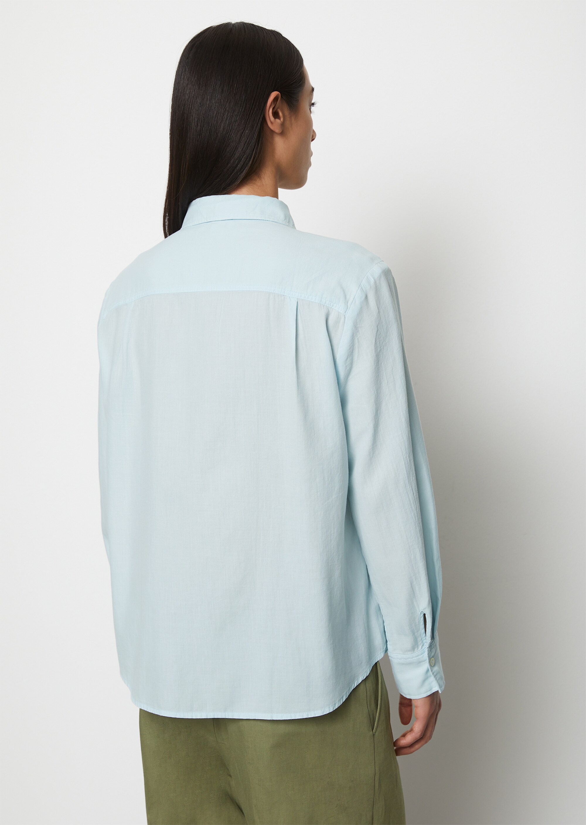 Bluse regularaus softem Baumwoll-Twill