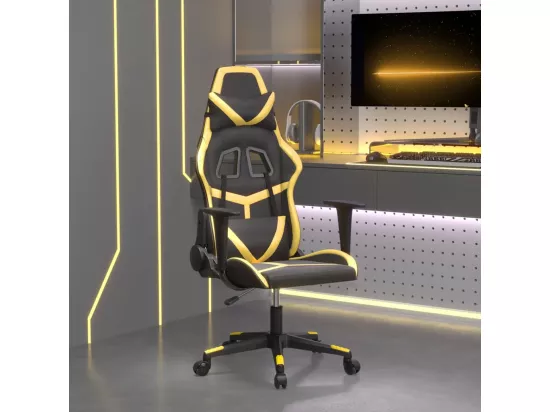 Chaise de jeu de massage Noir et doré Similicuir