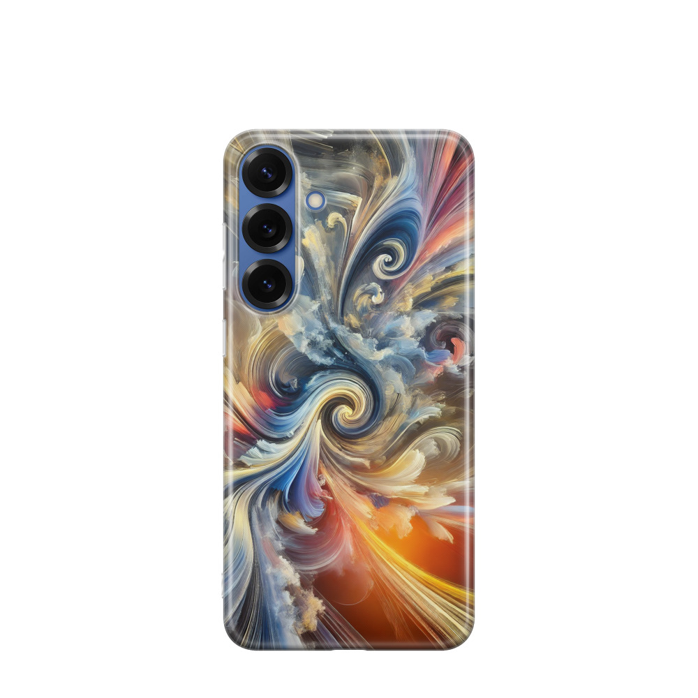 Samsung Galaxy S25 Plus Gummi Hülle Unendlicher Fluss - Blau / Gelb / Rot