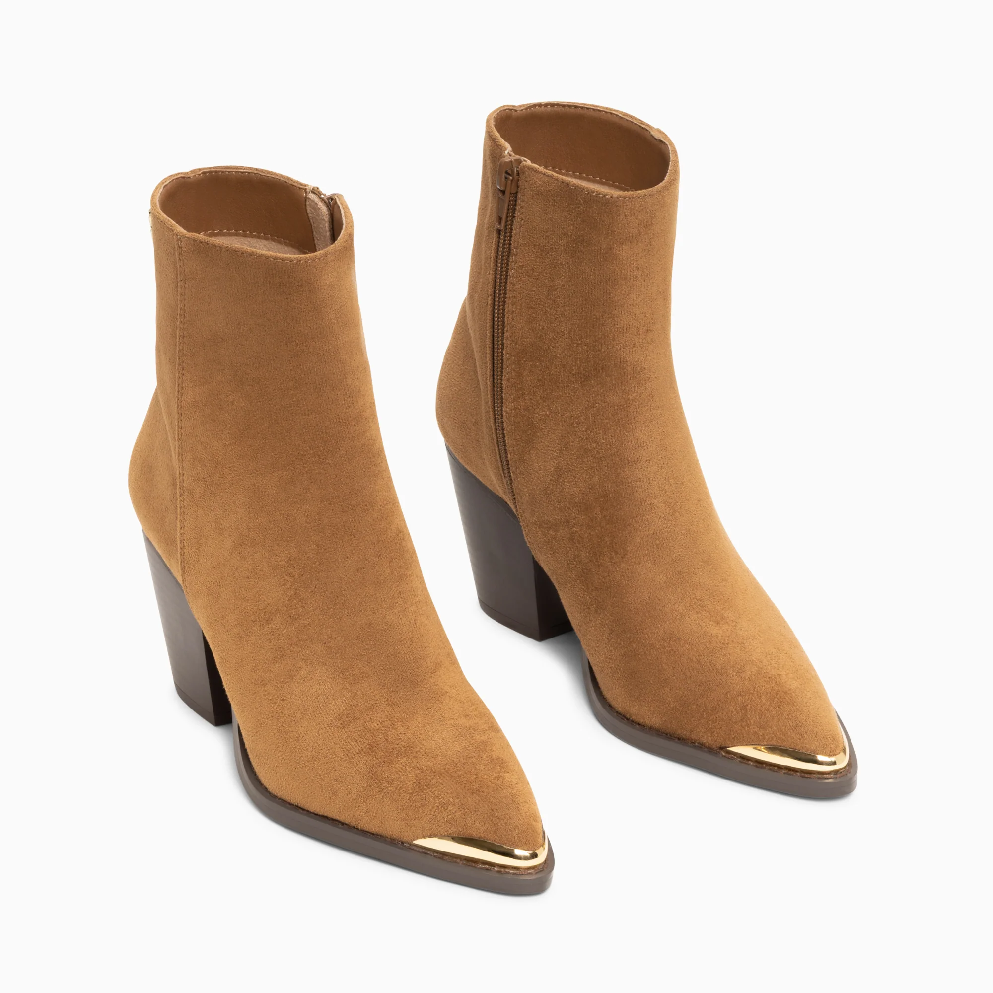 Bottines-Bottines santiags Jenn camel à talon