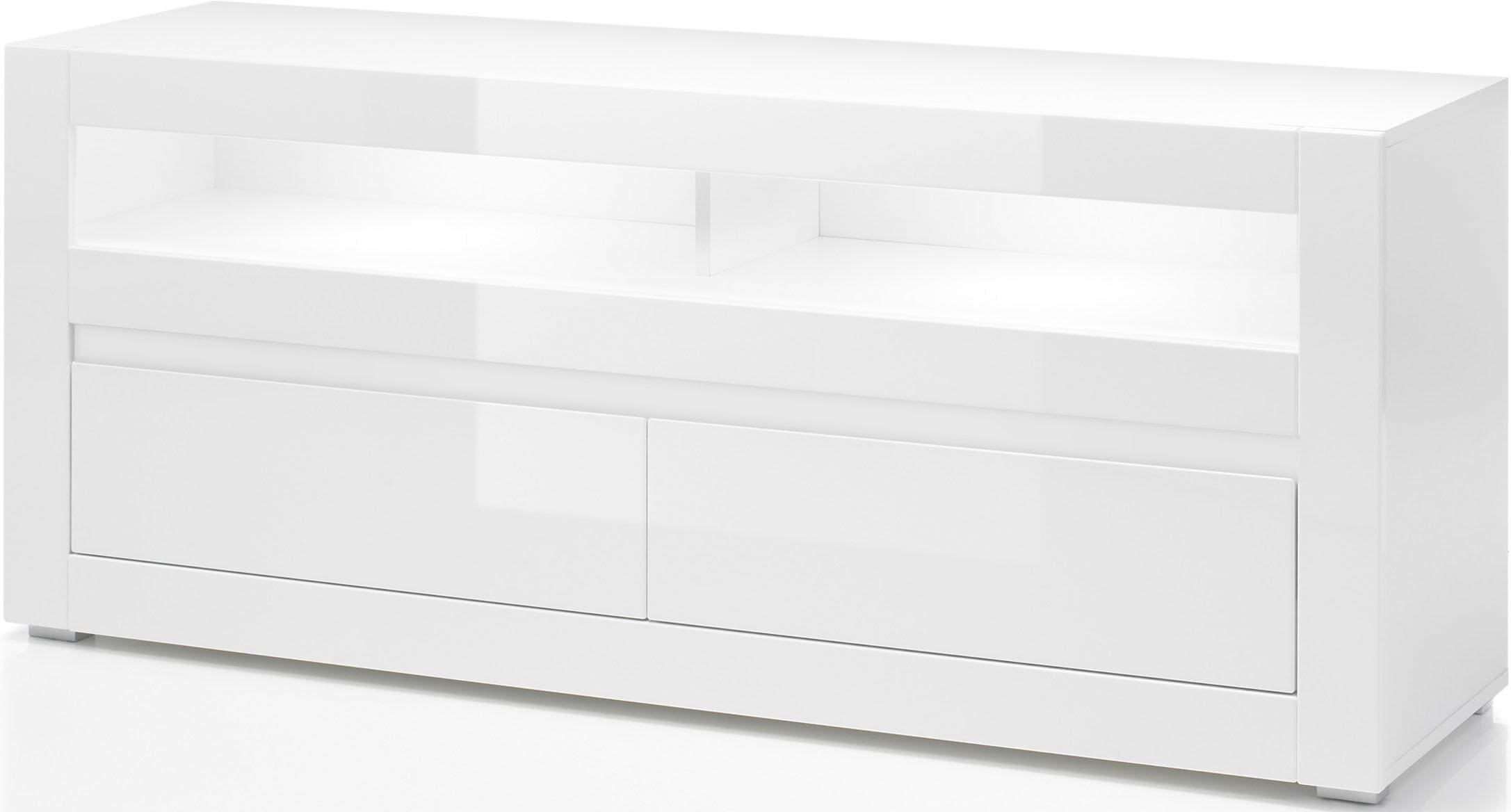 INOSIGN Lowboard »Carat« Breite 150 cm, wird mit 2 Leisten geliefert (weiss und grau)