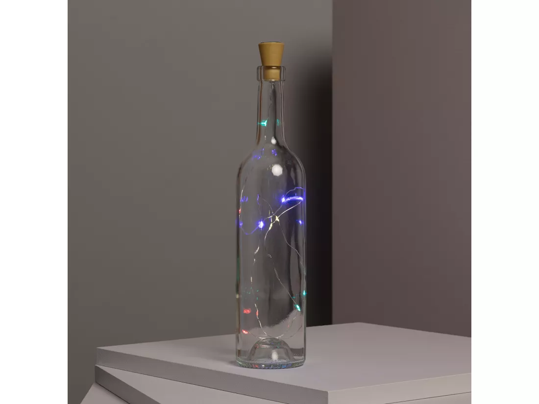 Guirlande LED Extérieure Solaire Fil de Fer pour Bouteille RGB