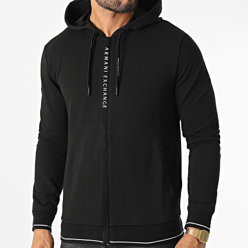 Veste Zippée Capuche 8NZM82-ZJH3Z Noir