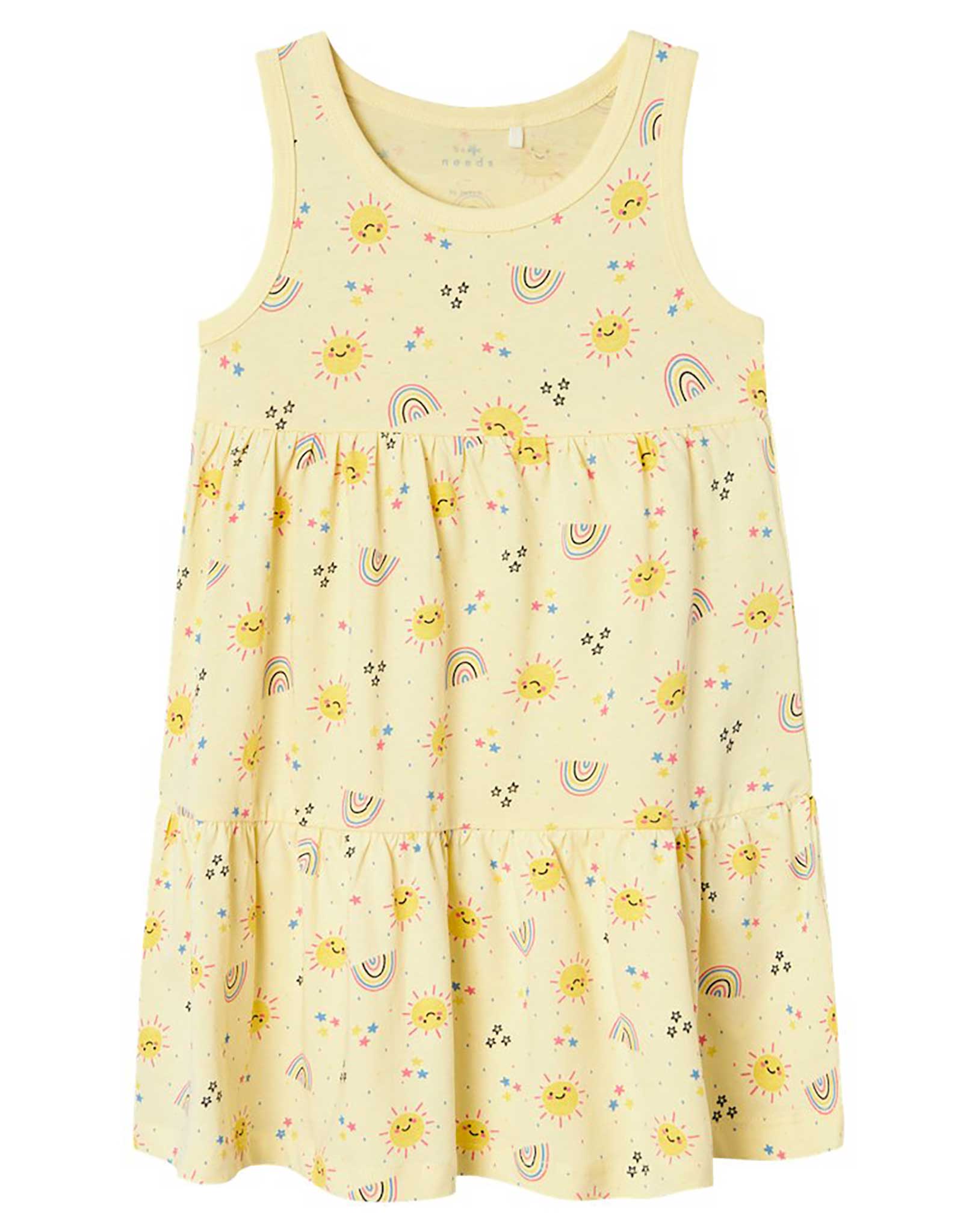 Kleid NMFVIGGA SPENCER HAPPY SUN ärmellos in double cream