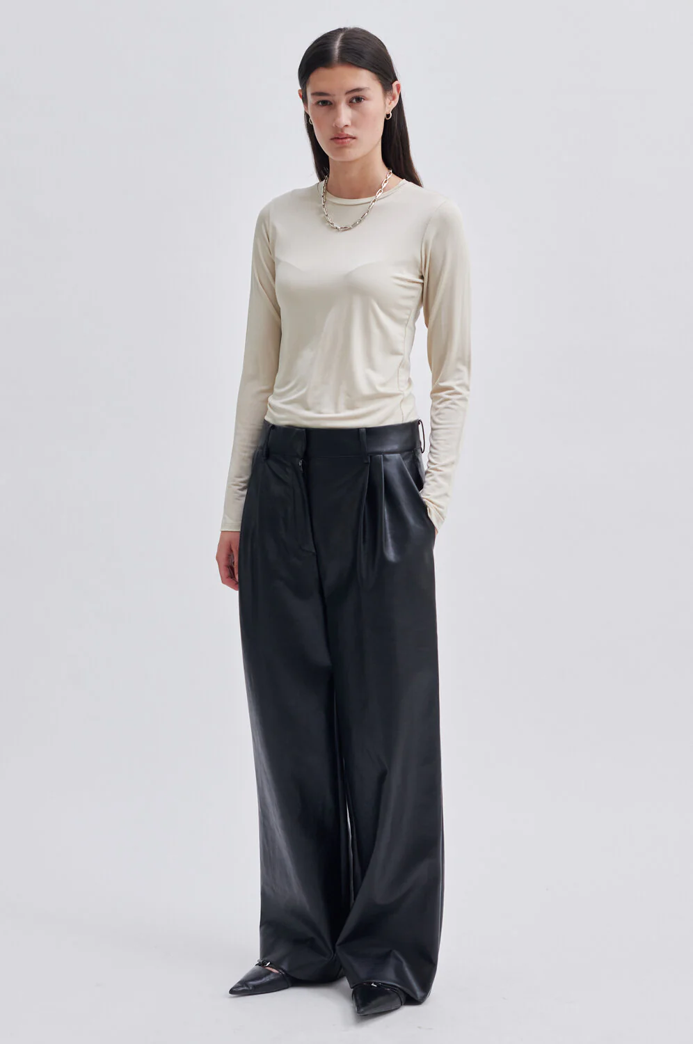 Second Female  Callia O-Neck langærmet t-shirt - French Oak