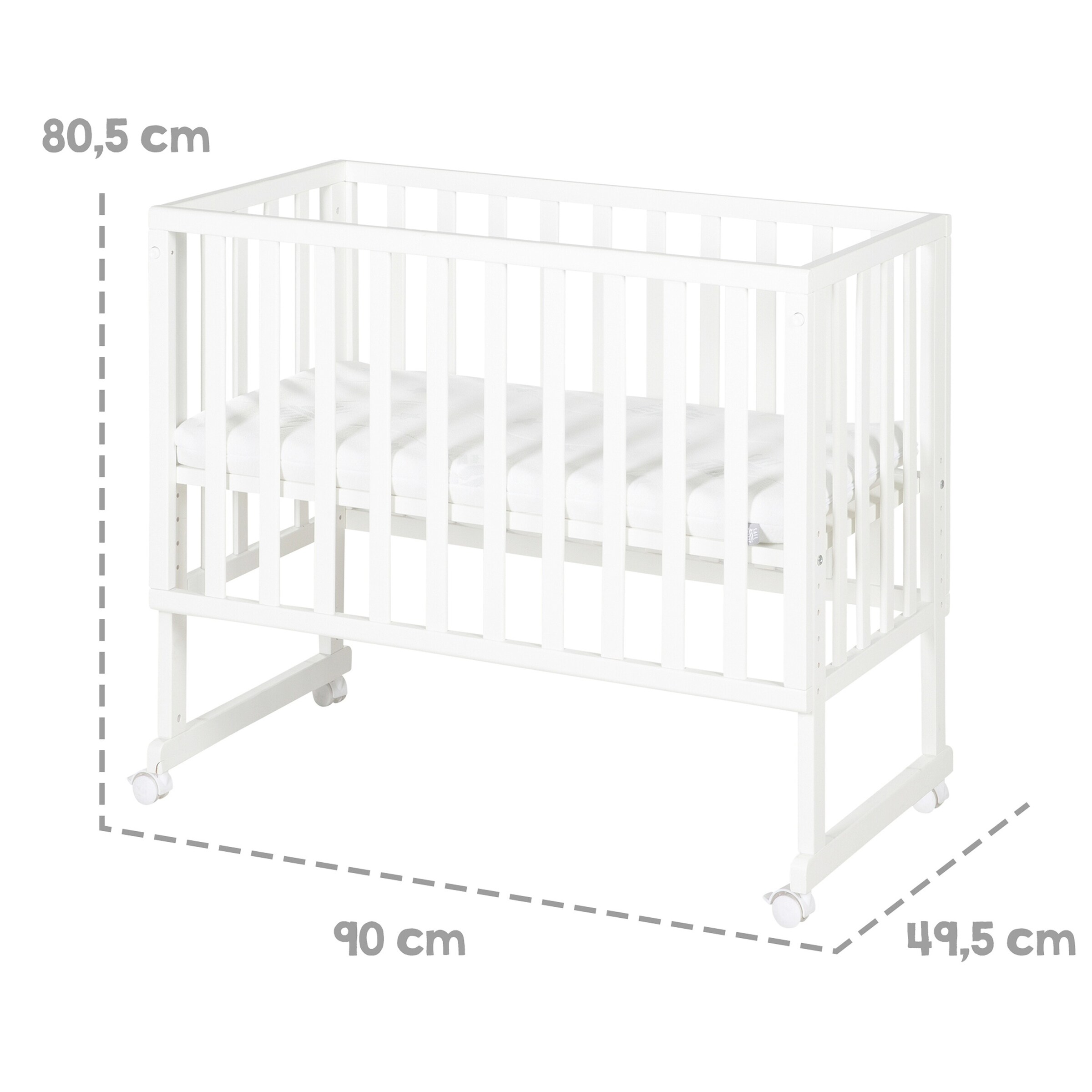 roba Stuben- & Beistellbett 3in1 mit Barriere + Matratze