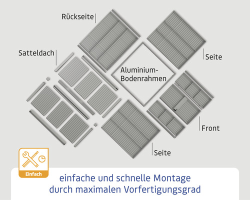 Hörmann EcoStar Elegant-S Type 2 tuinhuis RAL6005 dubbele deur 258,8 x 247,7 cm groen