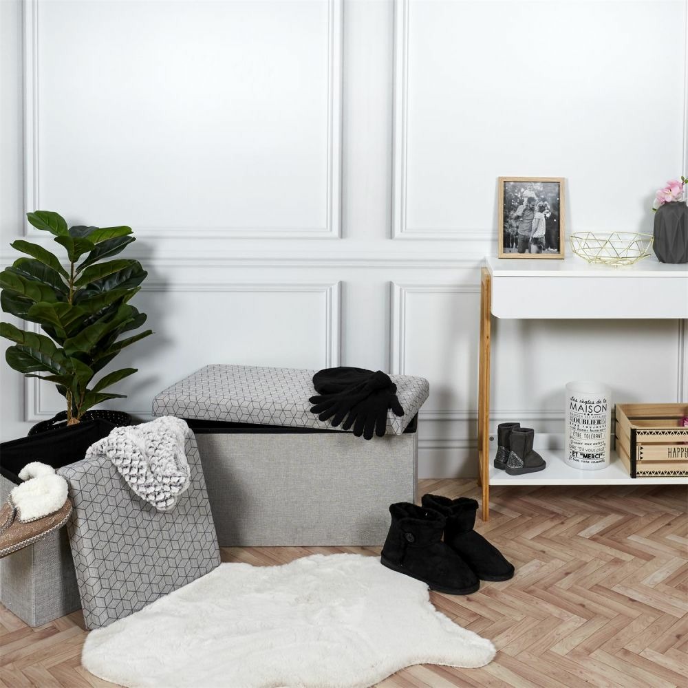 Coffre rangement banc tissu
