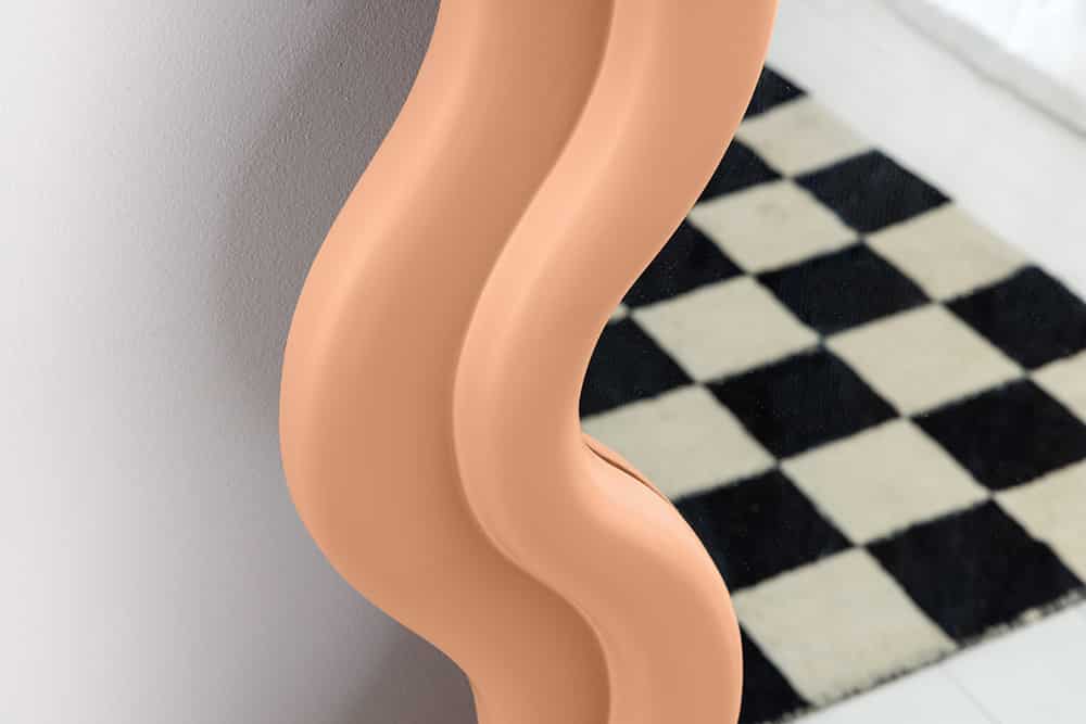 Design Wandspiegel CURVY 160cm apricot Pastell Spiegel