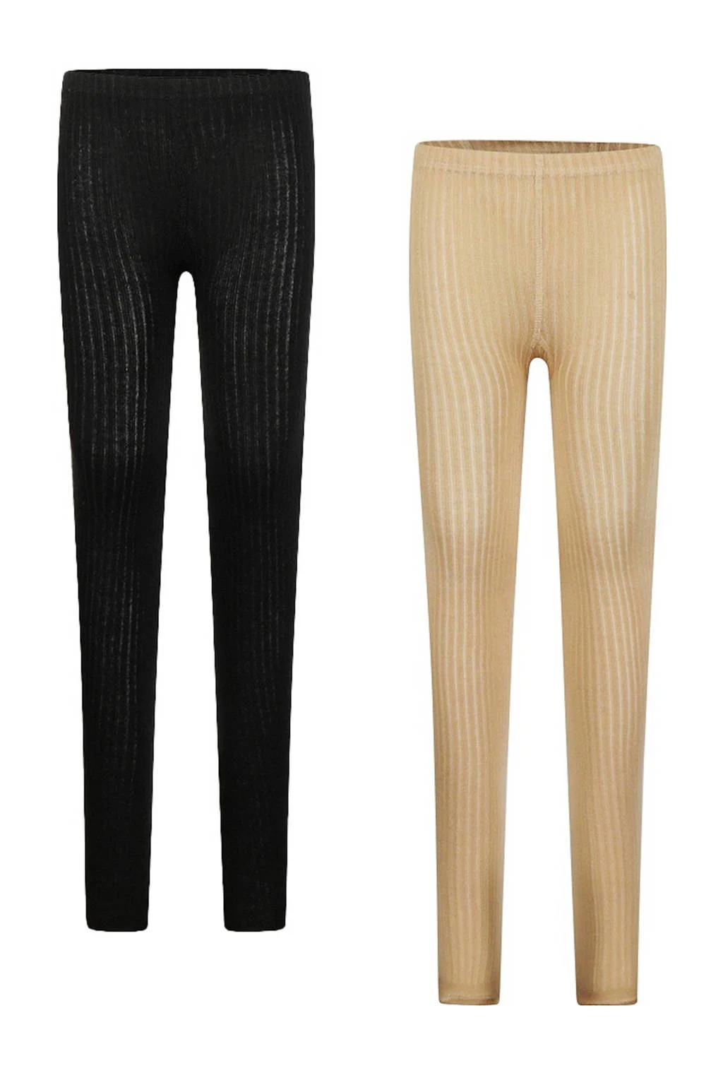 Koko Noko Legging ribgebreid - set van 2 beige/zwart