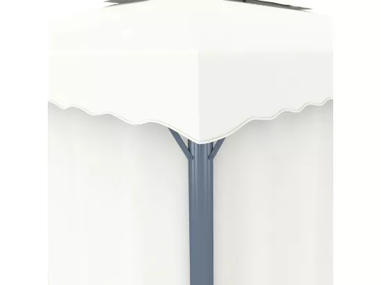 Tonnelle avec rideau 3x3 m Blanc crème Aluminium