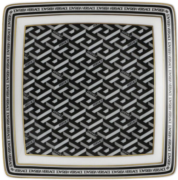 Versace Bowl 12cm sq. flat, Signature Black, La Greca Flerfarvet