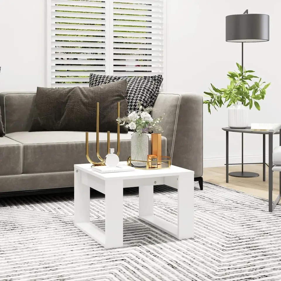 vidaXL - Tafel - Wit - Bewerkt hout - 50 x 50 cm