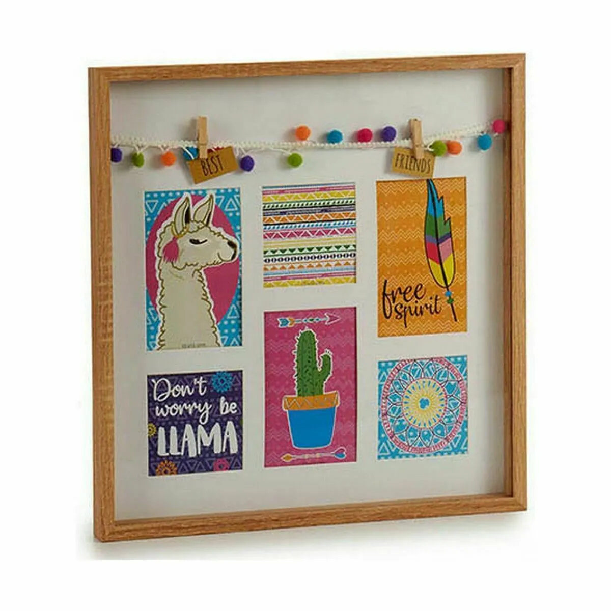 Gift Decor Porte photos Pompons Lama