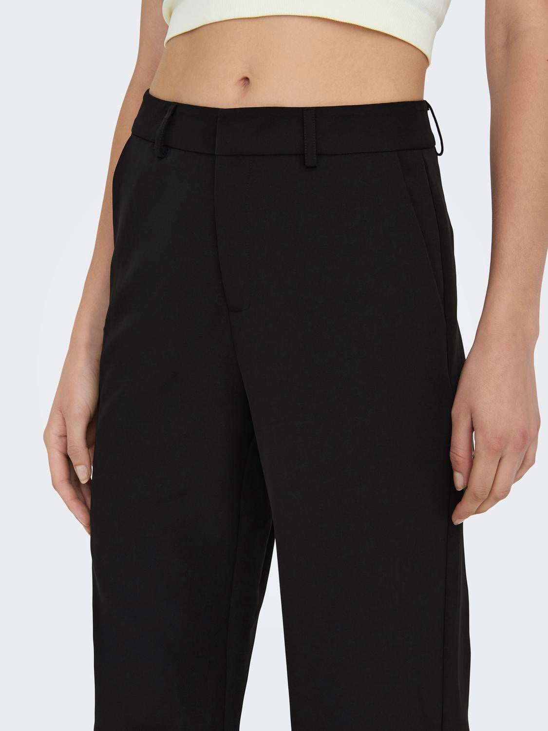 ONLBERRY Hohe Taille Weiter Beinschnitt Hose mit weitem Beinschnitt Black