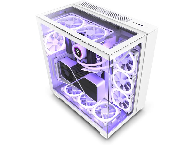 NZXT PC-Gehäuse H9 Elite Weiss matt Mid-Tower-Gehäuse mit Seitenfenster