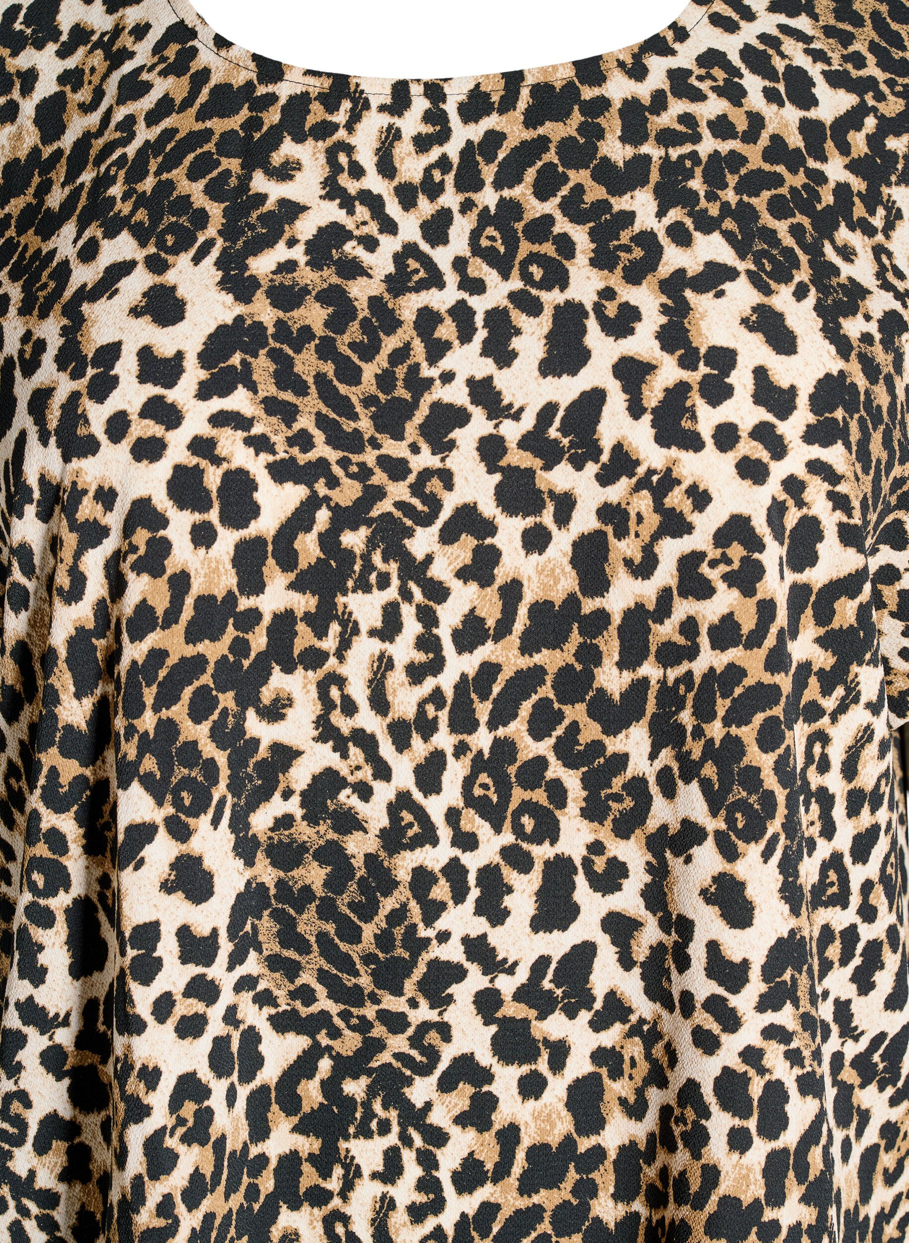 Kortærmet bluse med leopardprint
