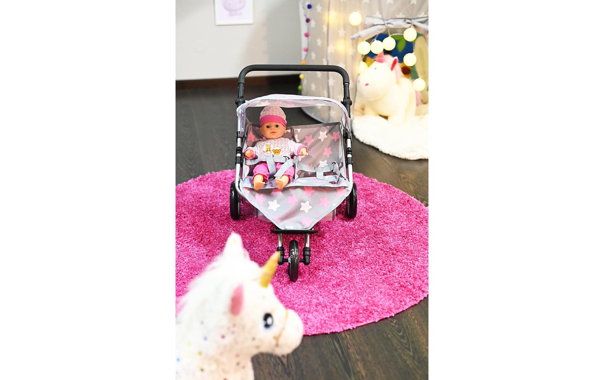 Knorrtoys® Puppen-Zwillingsbuggy »Star Grey«
