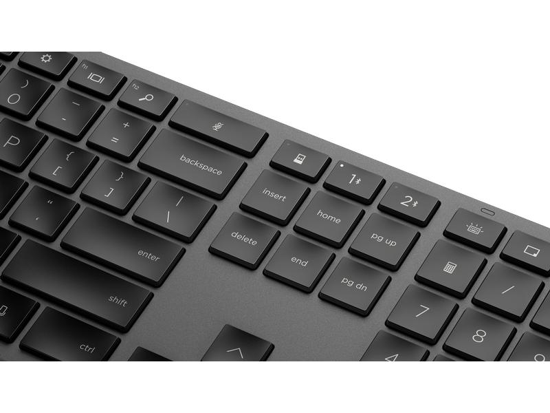 HP Tastatur Dual Mode 975 Vielseitige, schlanke und kabellose Dual-Mode-Tastatur
