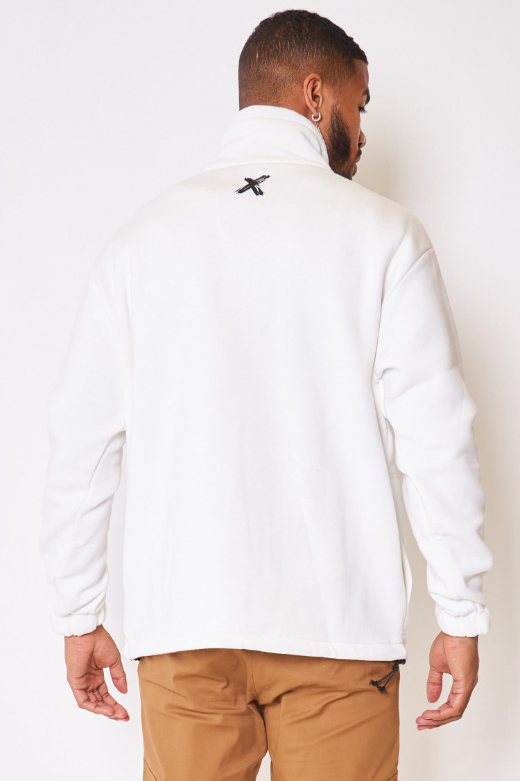 Sweat demi-zip blanc