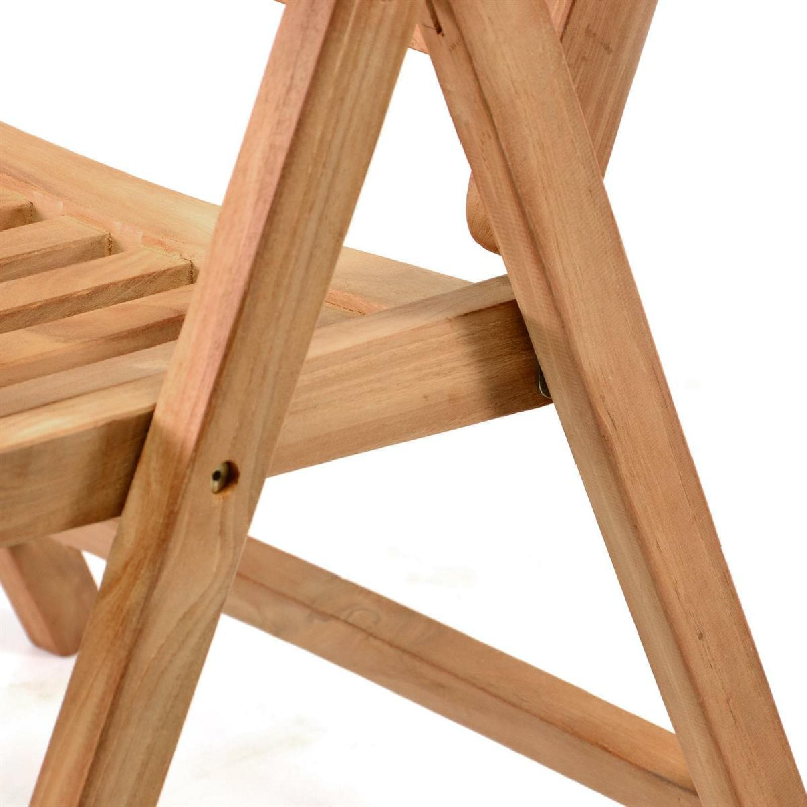 VCM Hochlehner Klappstuhl Gartenstuhl verstellbar Teak Holz behandelt