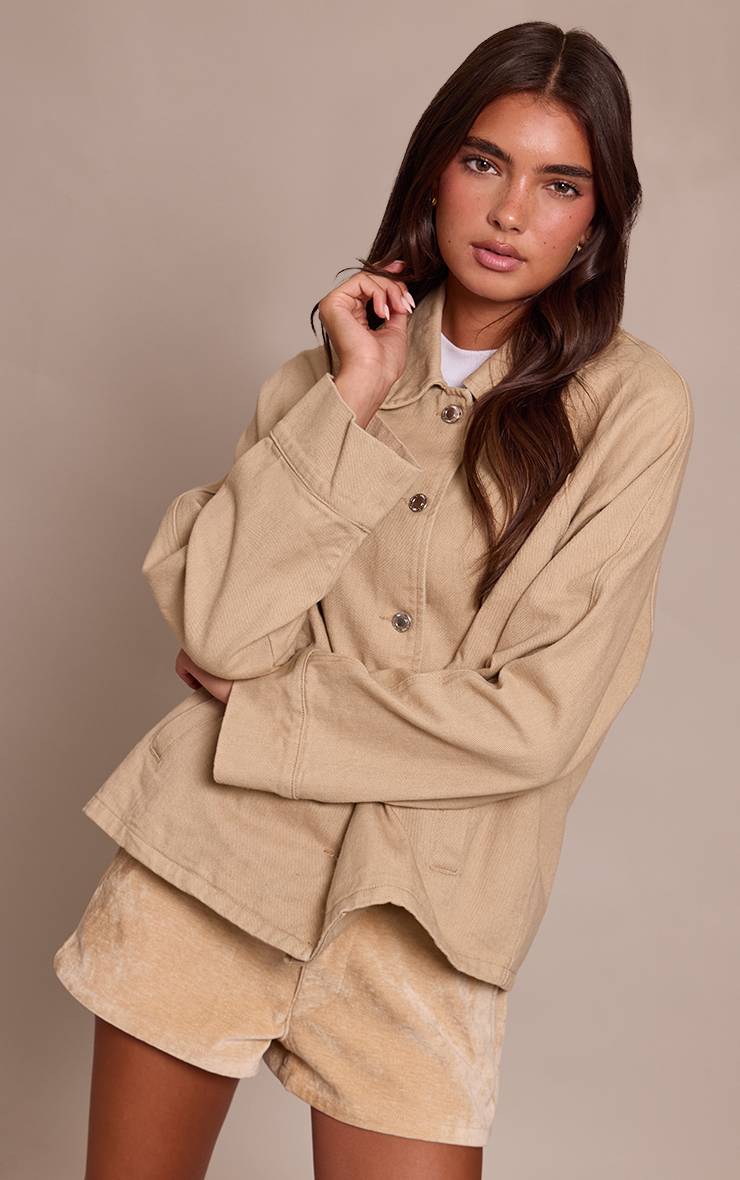 Sable Manteau Car Oversize En Denim Bleu Moyen
