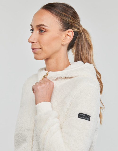 Only Play - ONPFLUFFY LS ZIP HOOD JACKET - Blanc