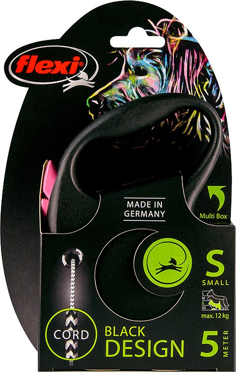 Flexi rollijn Black Design koord S roze 5 m