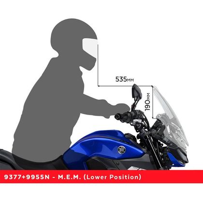 Kit de fixation Puig M.E.M. (MÉCANISME D'ÉLÉVATION MANUEL) POUR MOTO YAMAHA MT 09 2017-2020 - Noir