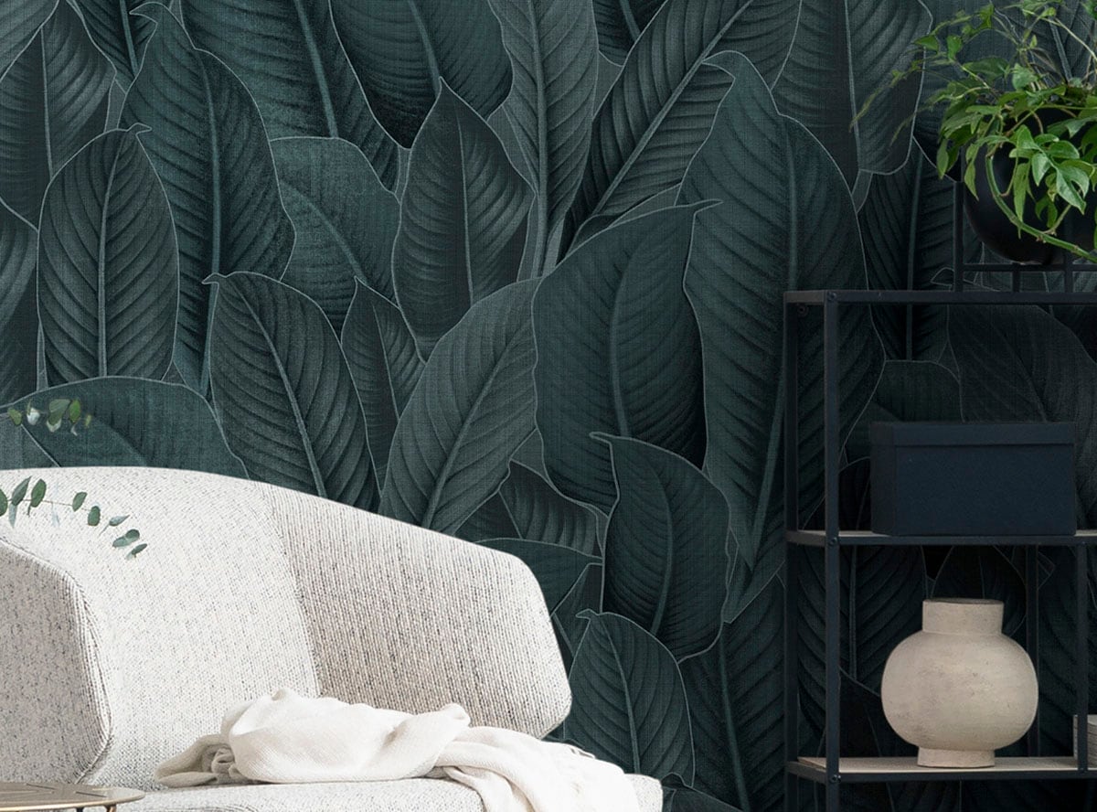 Komar Fototapete »Digitaldruck Vlies -  Bain de Feuilles - Grösse 300 x 250 cm« bedruckt glatt Wohnzimmer, Schlafzimmer