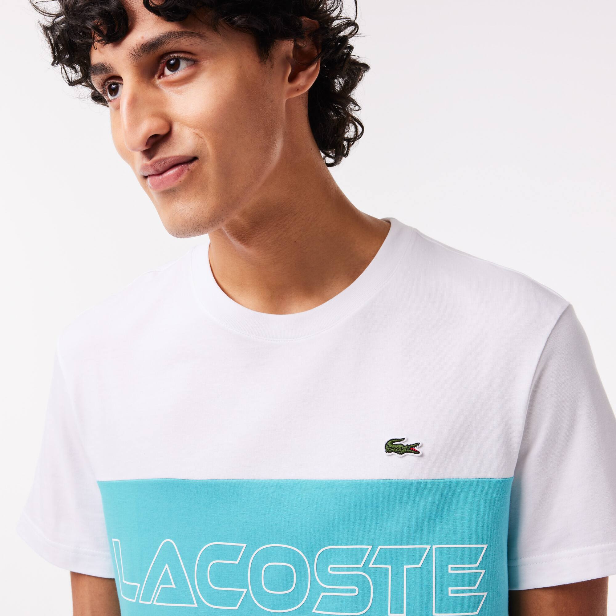 LACOSTE T-Shirt mit Colourblock T-Shirts - Weiss - Lacoste - Herren