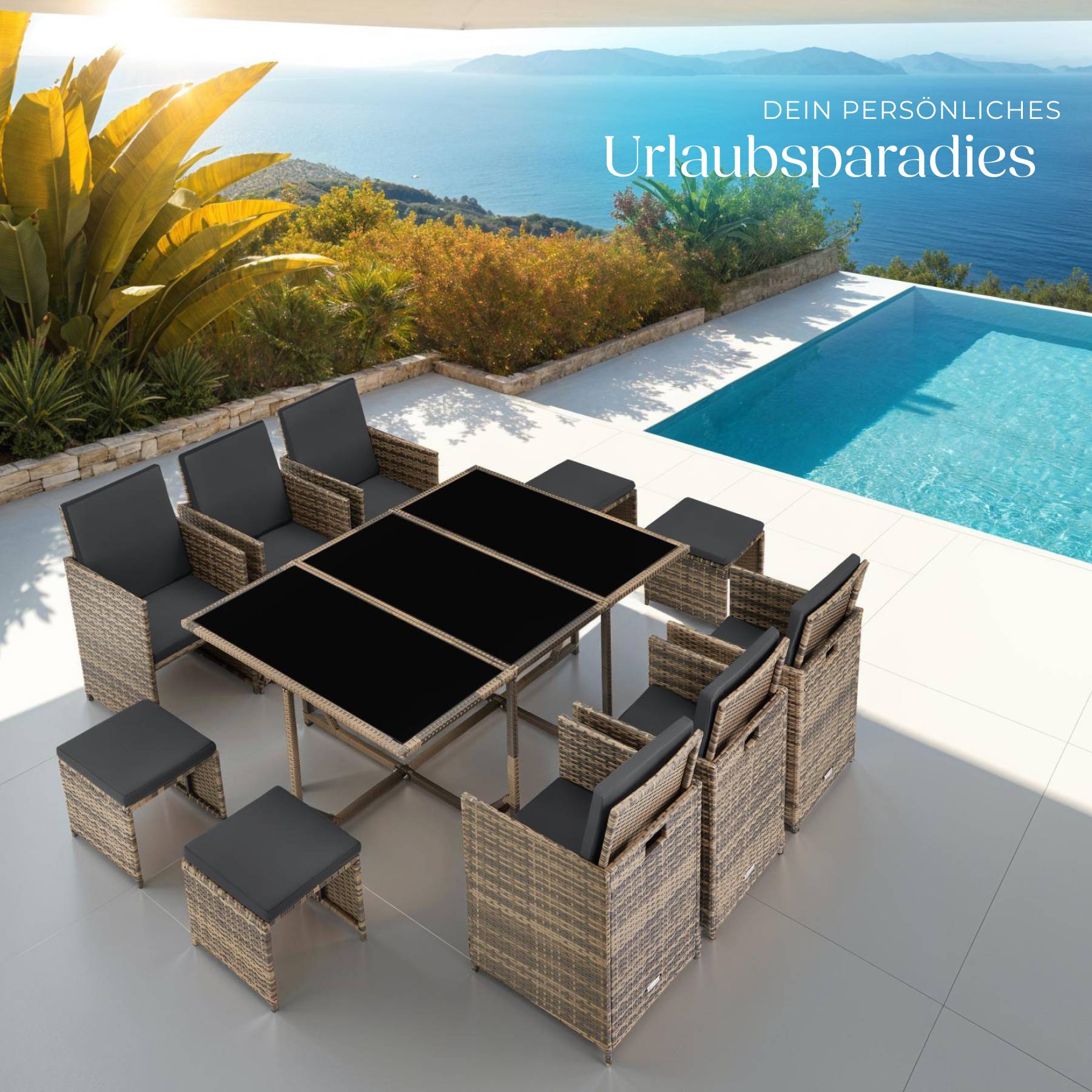 Rattan Sitzgruppe Malaga