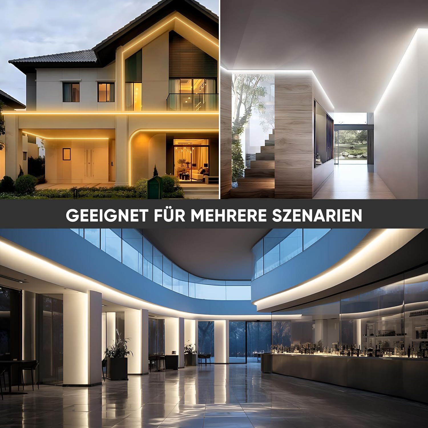 Shine Decor LED Streifen 20m, AC 220V 230V IP65 Wasserdicht LED Band, SMD 2835 120 leds/m Ultrahohe Helligkeit Lichtleiste für Home Decoration Küche Garten LED Beleuchtung (20M, Warmweiß)