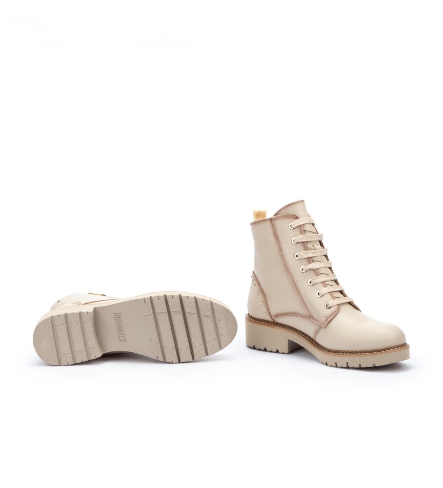 Botas de couro Pikolinos Vicar W0V-8610C1 marfim