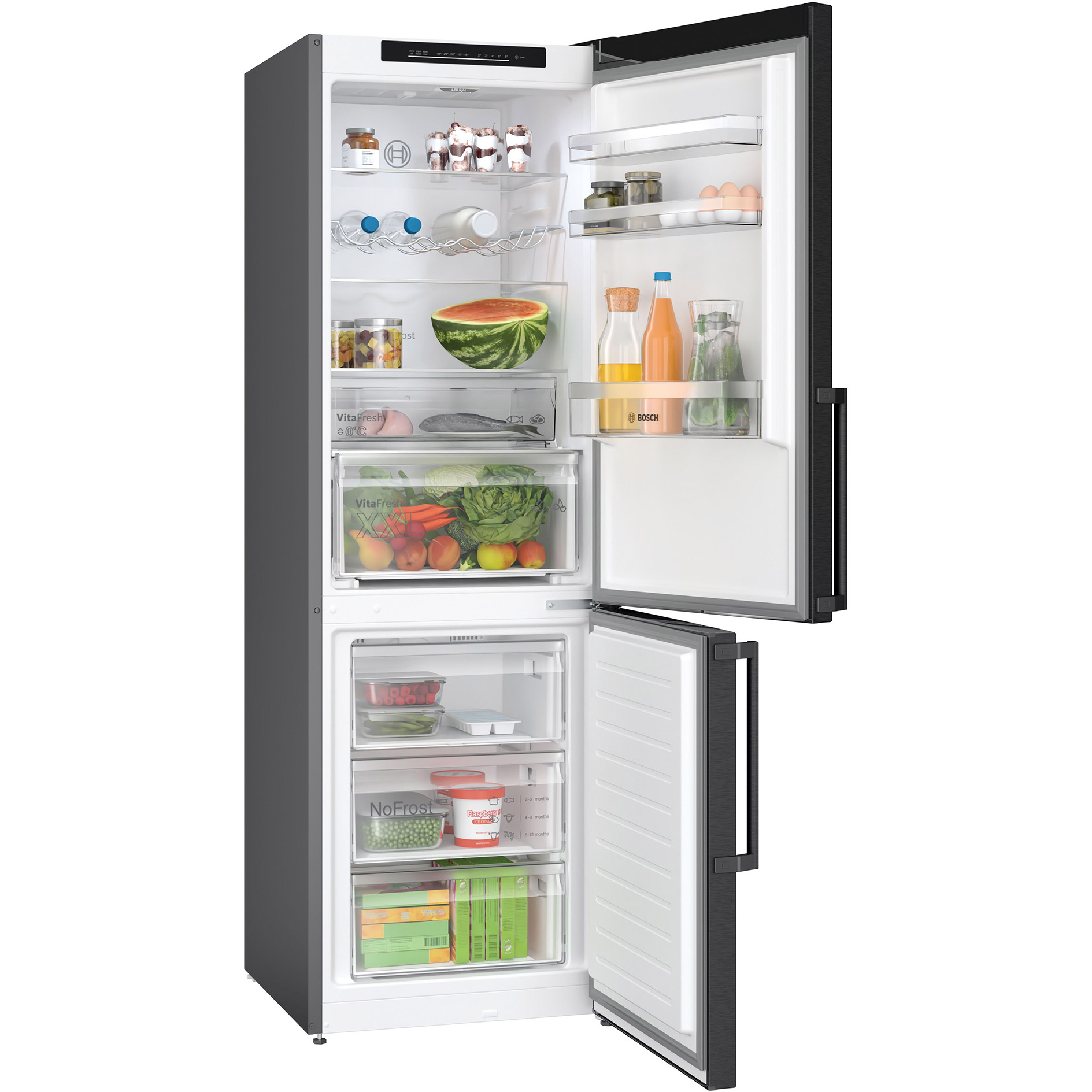 BOSCH Kühl-/Gefrierkombination KGN36VXCT - Edelstahl schwarz - C