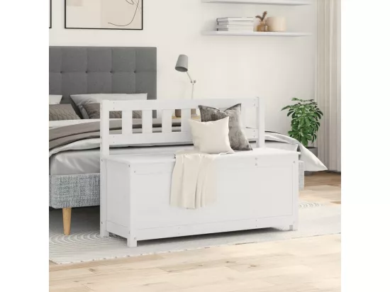 Banc Blanc 110x41x76,5 cm Bois de pin massif