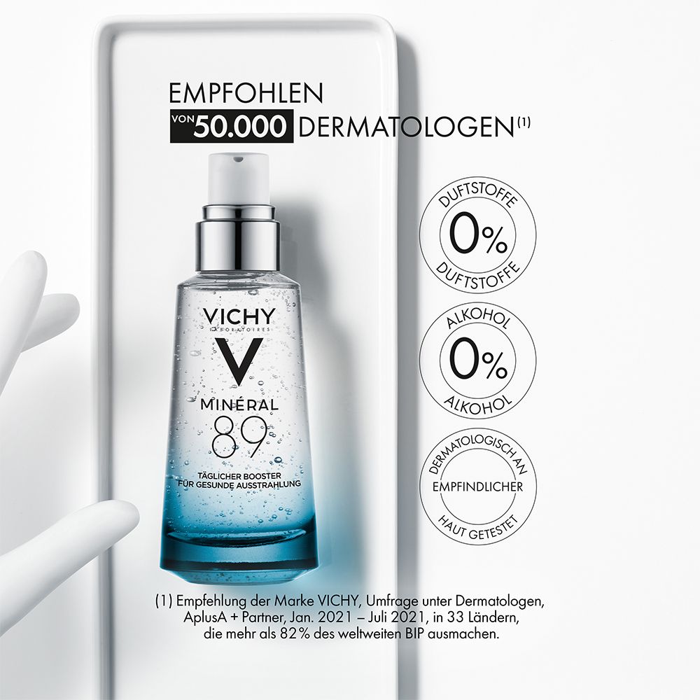 VICHY Minéral 89 Hyaluron-Boost mit Sofort-Effekt + Mineral 89 72h Cream 15ml GRATIS