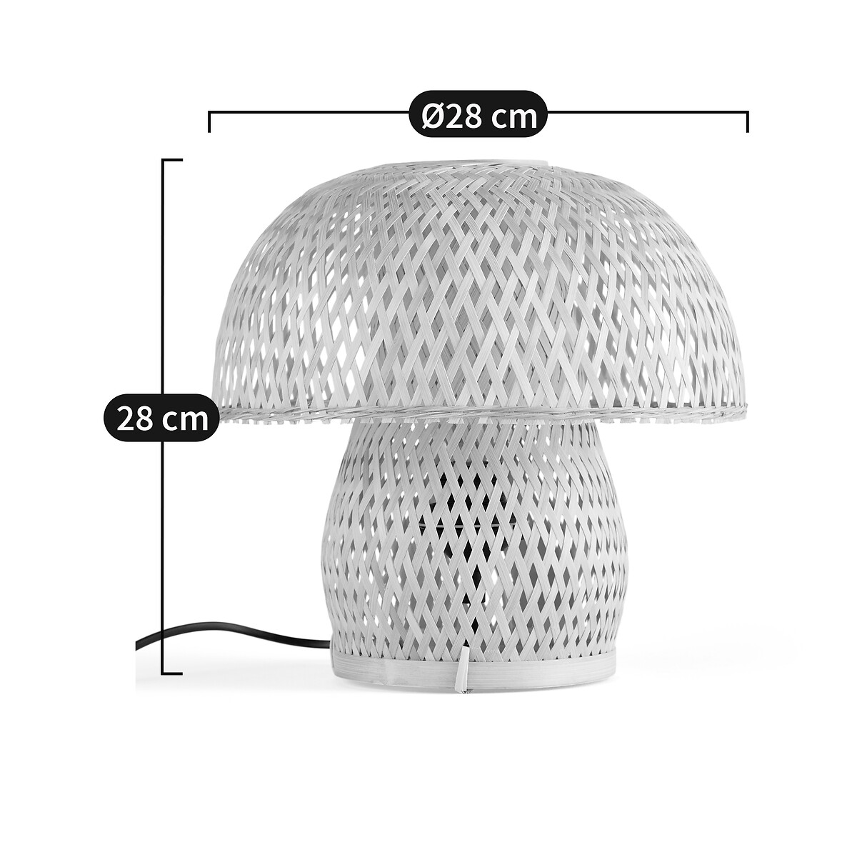 LA REDOUTE INTERIEURS<br>Candeeiro de mesa, forma de cogumelo, bambu, Blini