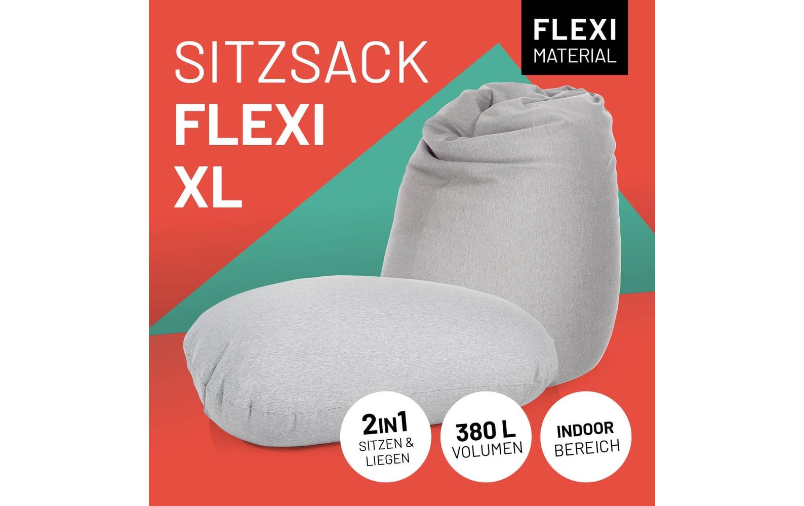 Sitzsack Flexi Comfort 380 L, Hellgrau<br>2-in-1 Sitzsack