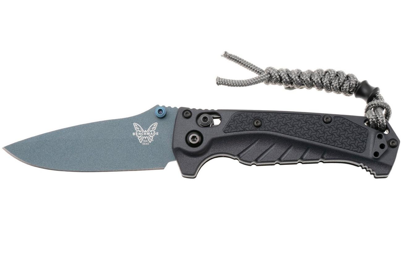 Benchmade Mini Adira 18065BT-01 Blue Titanium Cerakote CPM MagnaCut, Tempest Gray Grivory zakmes