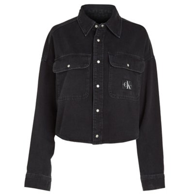 Chemise à manches longues femme Oversized Crop Rounded Hem CALVIN KLEIN