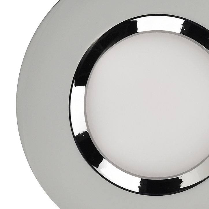 3 spots encastrables Etana LED intégrée blanc chaud IP65 410lm 4.7W Ø8.5cmxH.3.1cm métal chrome GoodHome