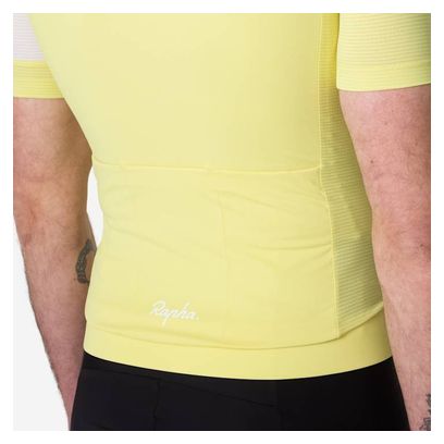 Maillot manches courtes Rapha Core Lightweight Jersey Jaune/Blanc Homme