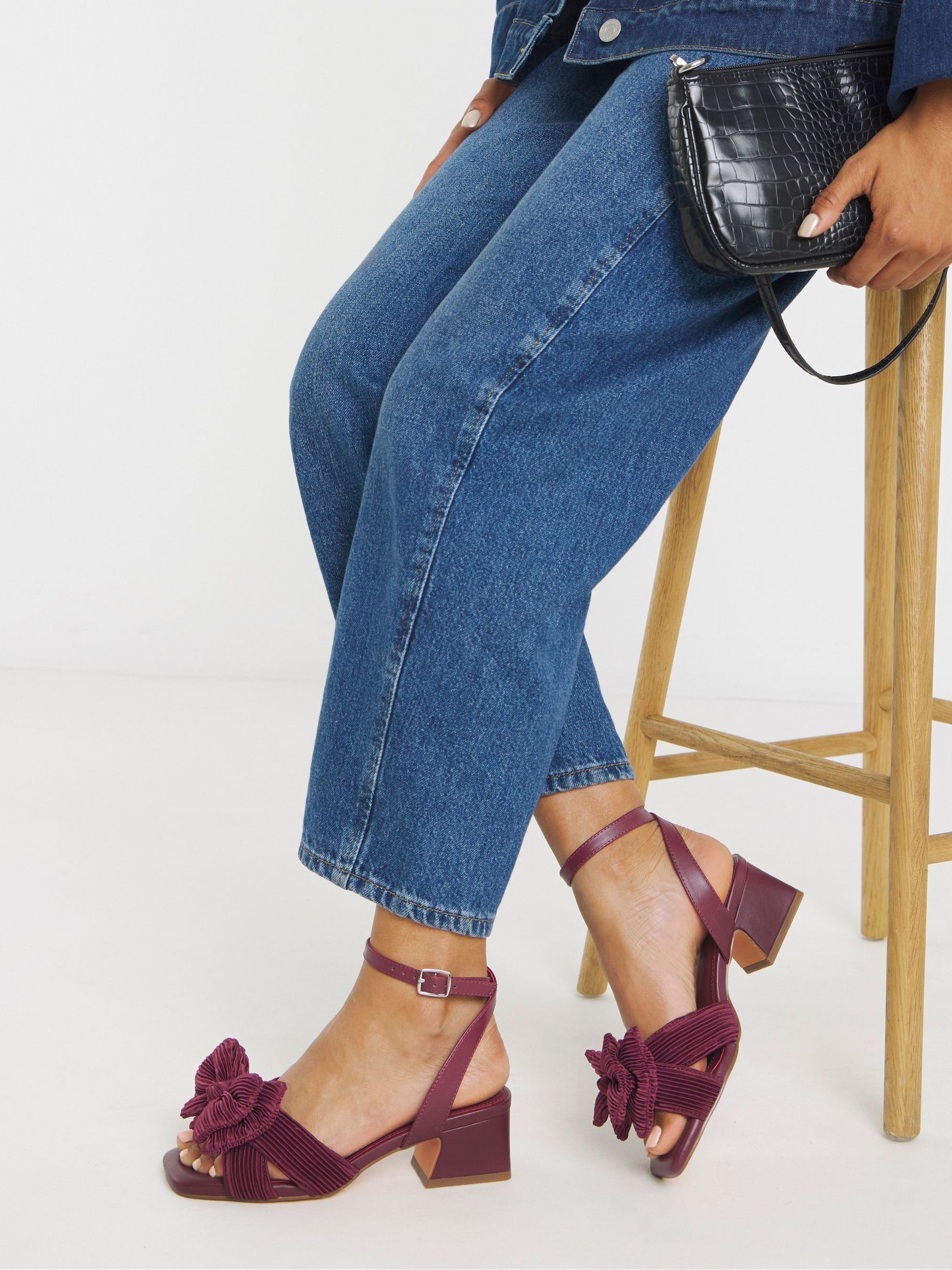 Simply Be Double Bow Block Heels