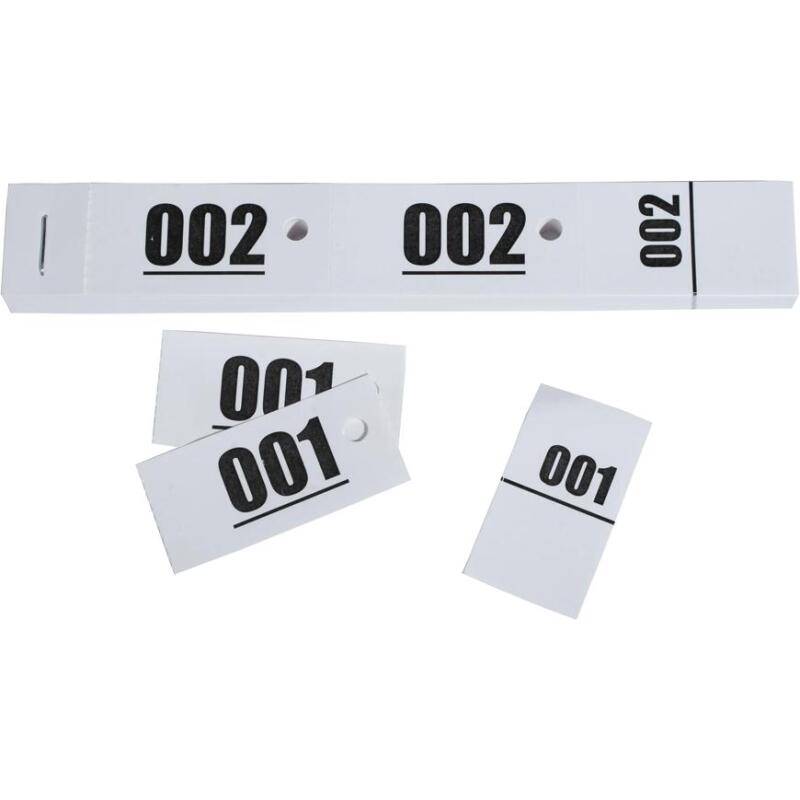 Carnet de 50 tickets vestiaires numérotés de 3 volets (dont 2 volets avec trous) - Format 20x3 cm