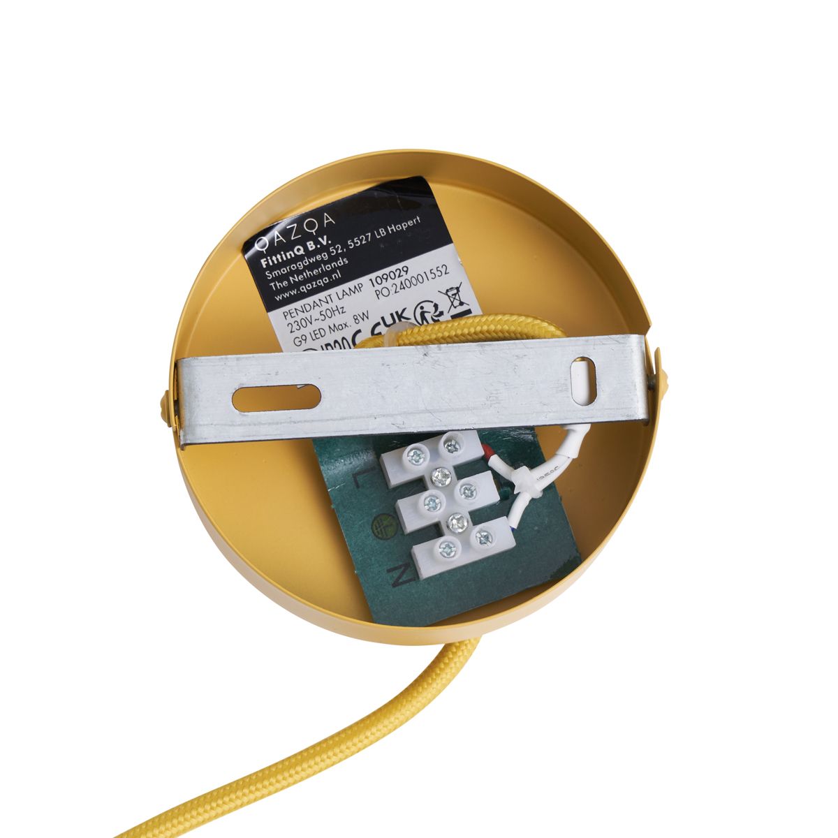 Retro hanglamp okergeel met mat glas - Fedde