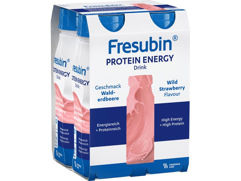Fresubin Protein Energy Drink Walderdbeere 4 x 200 ml Hochkalorische Trinknahrung für besondere medizinische Zwecke