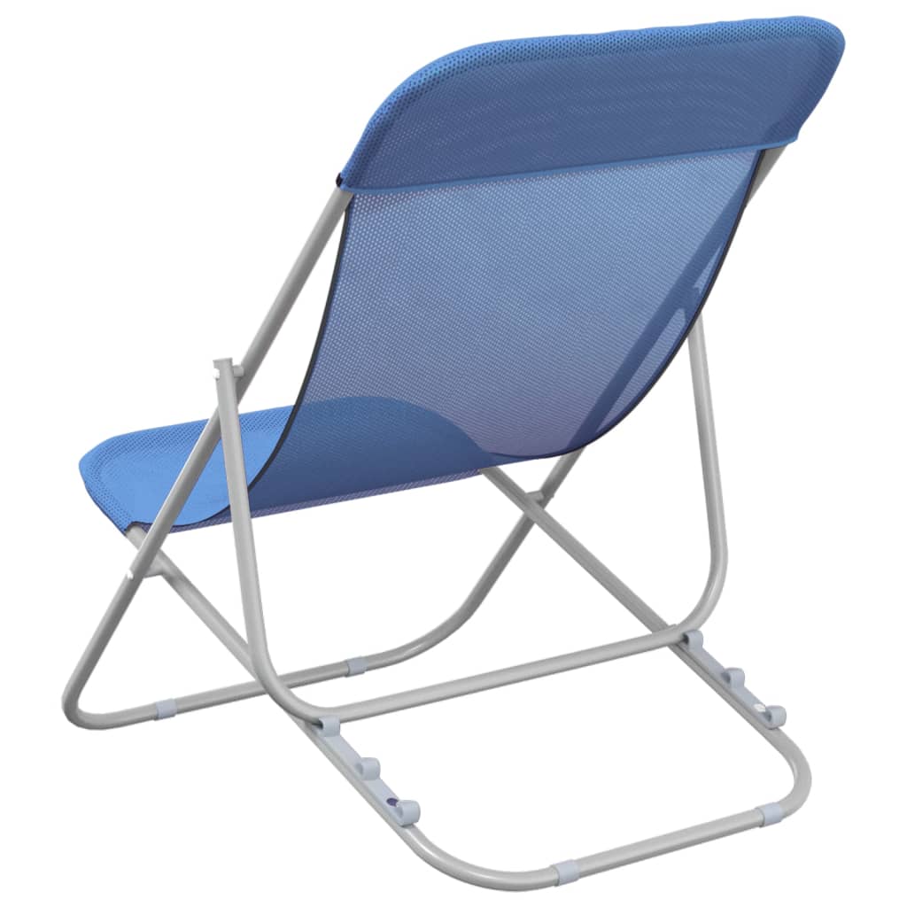 Chaises de plage pliantes 2pcs textilène acier enduit de poudre