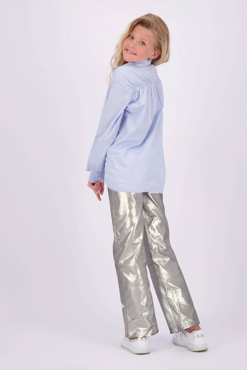 Vingino metallic wide leg broek Sarley zilver