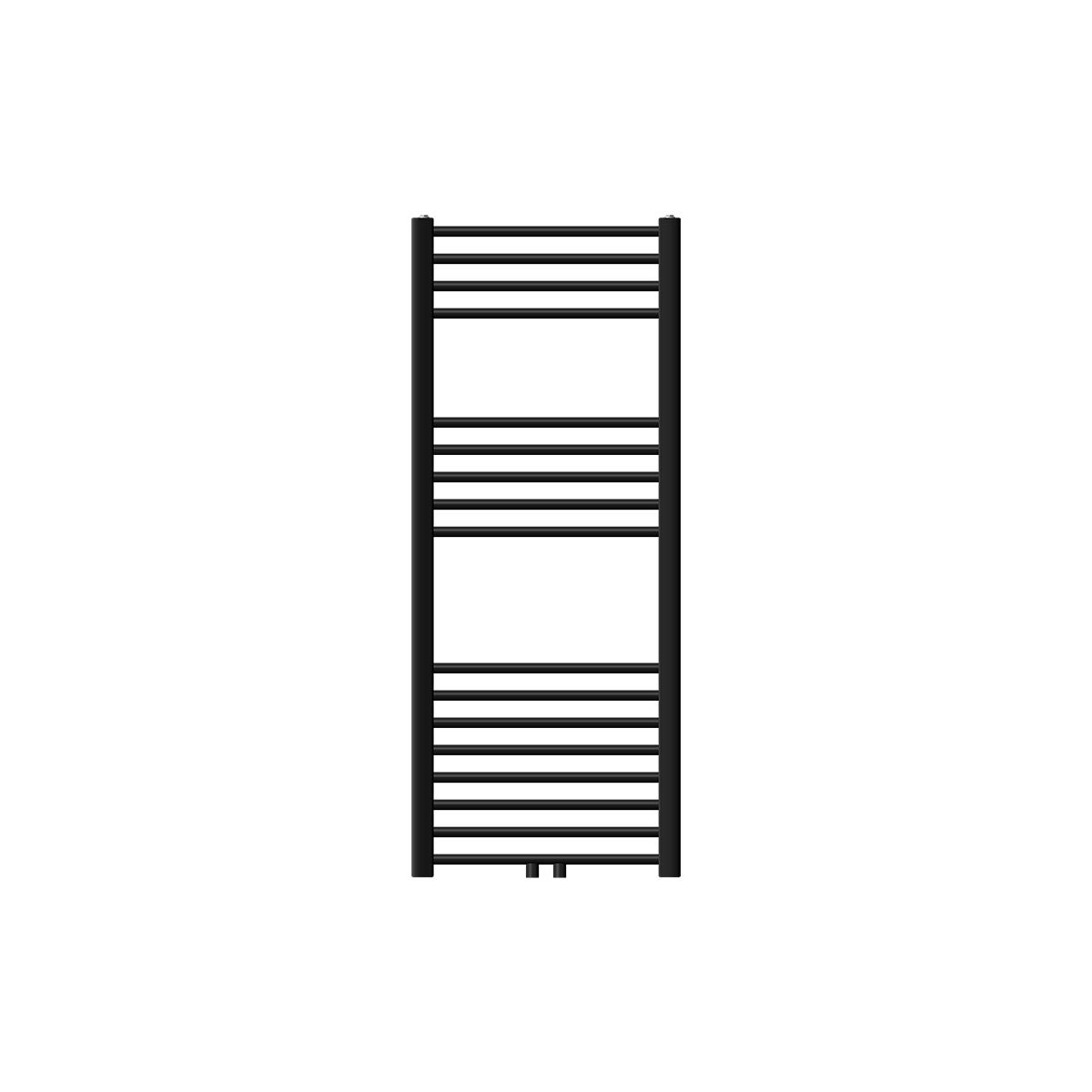 LuxeBath Sahara badkamerradiator, 500x1200 mm, mat zwart, recht, met middenaansluiting, designradiator, handdoekwarmer, handdoekdroger, handdoekradiator, handdoekradiator, badkamerverwarming